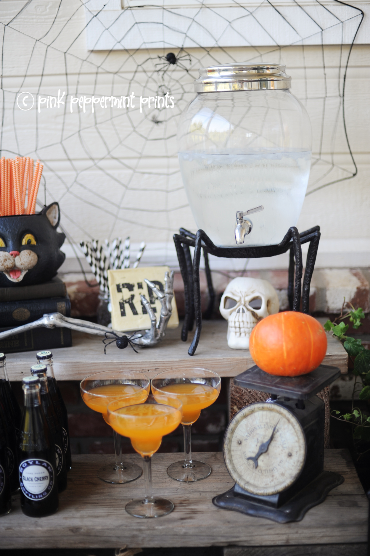 Halloween Party for Pottery Barn: Bone Appetit Drink Station — Pink Peppermint Design