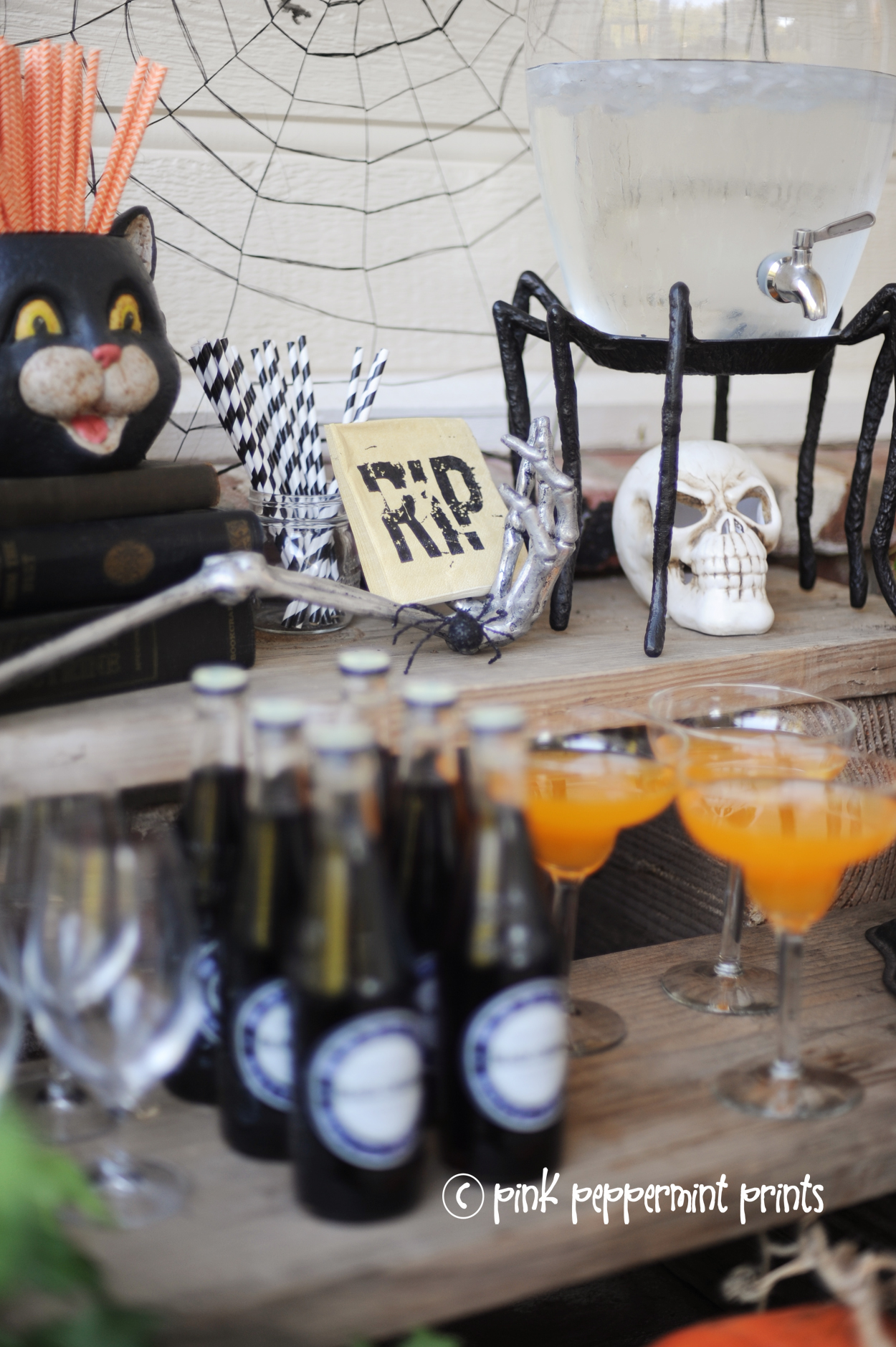 Halloween Party for Pottery Barn: Bone Appetit Drink Station — Pink Peppermint Design