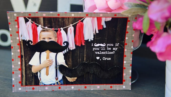 Mustache valentine blog header