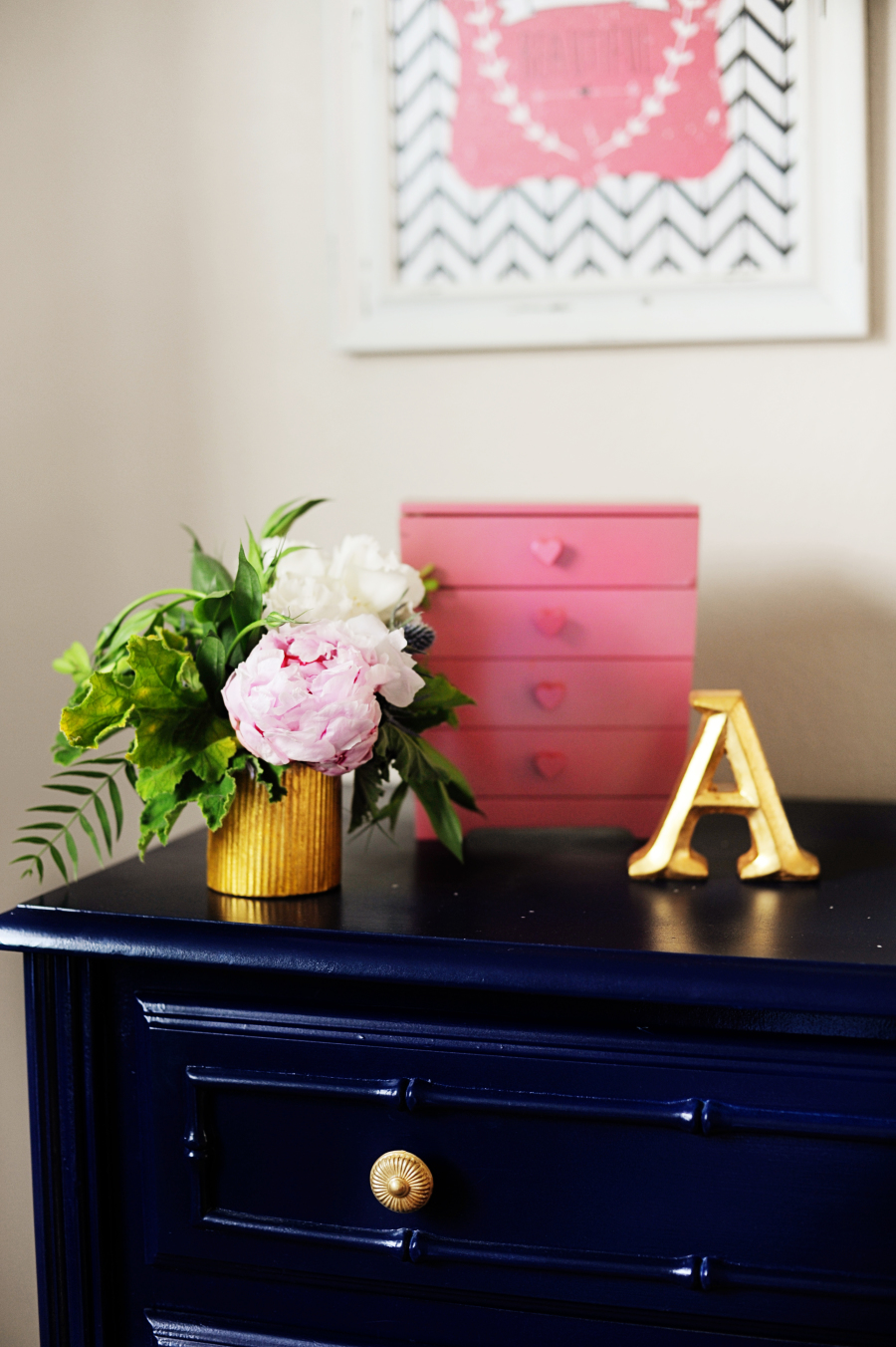 Tween Girl Bedroom Preppy Design / Decor Ideas (Pink, Navy, Green)