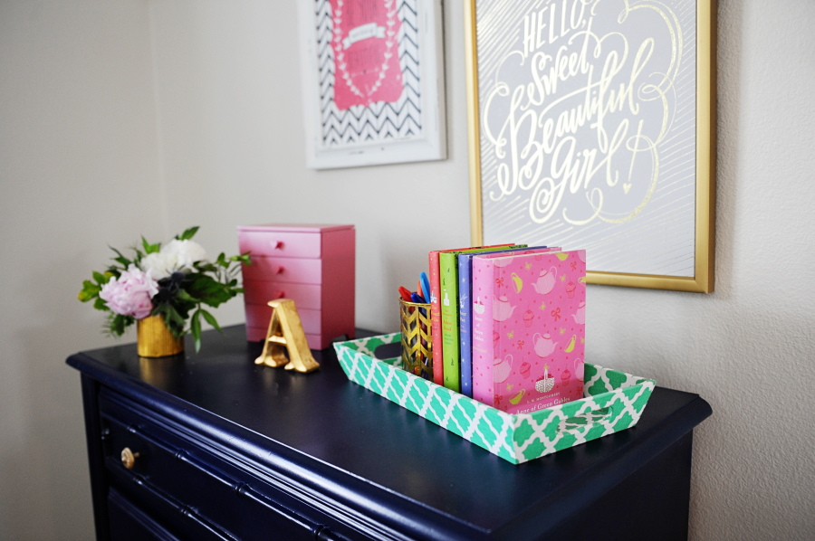 Tween Girl Bedroom Preppy Design / Decor Ideas (Pink, Navy, Green)