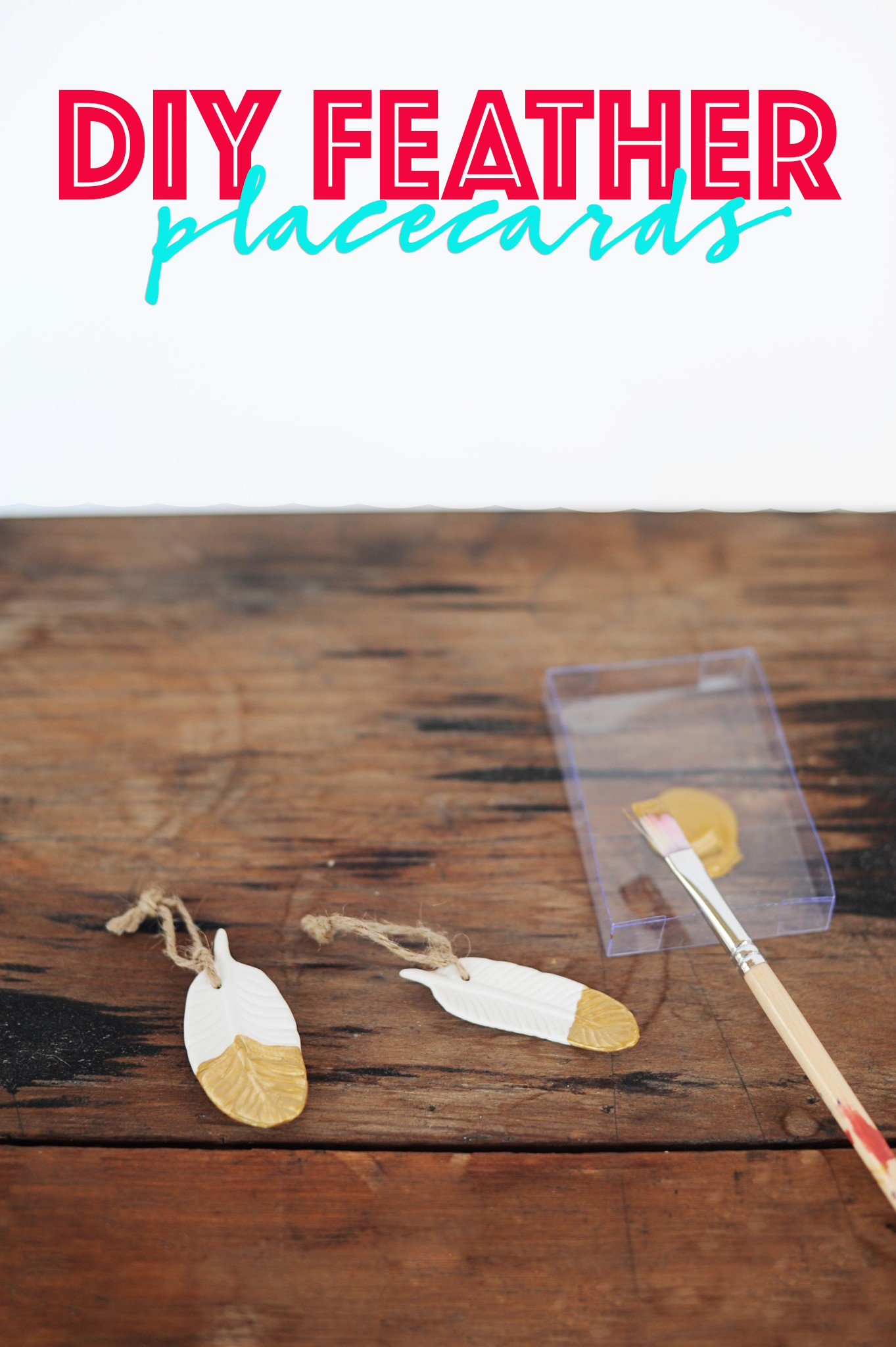 Diy feather placecards