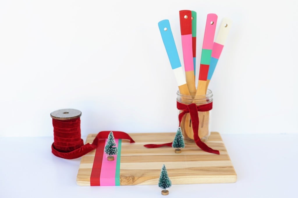 DIY Painted Wood Utensils and Cutting Board DIY Gift Idea by Tammy Mitchell