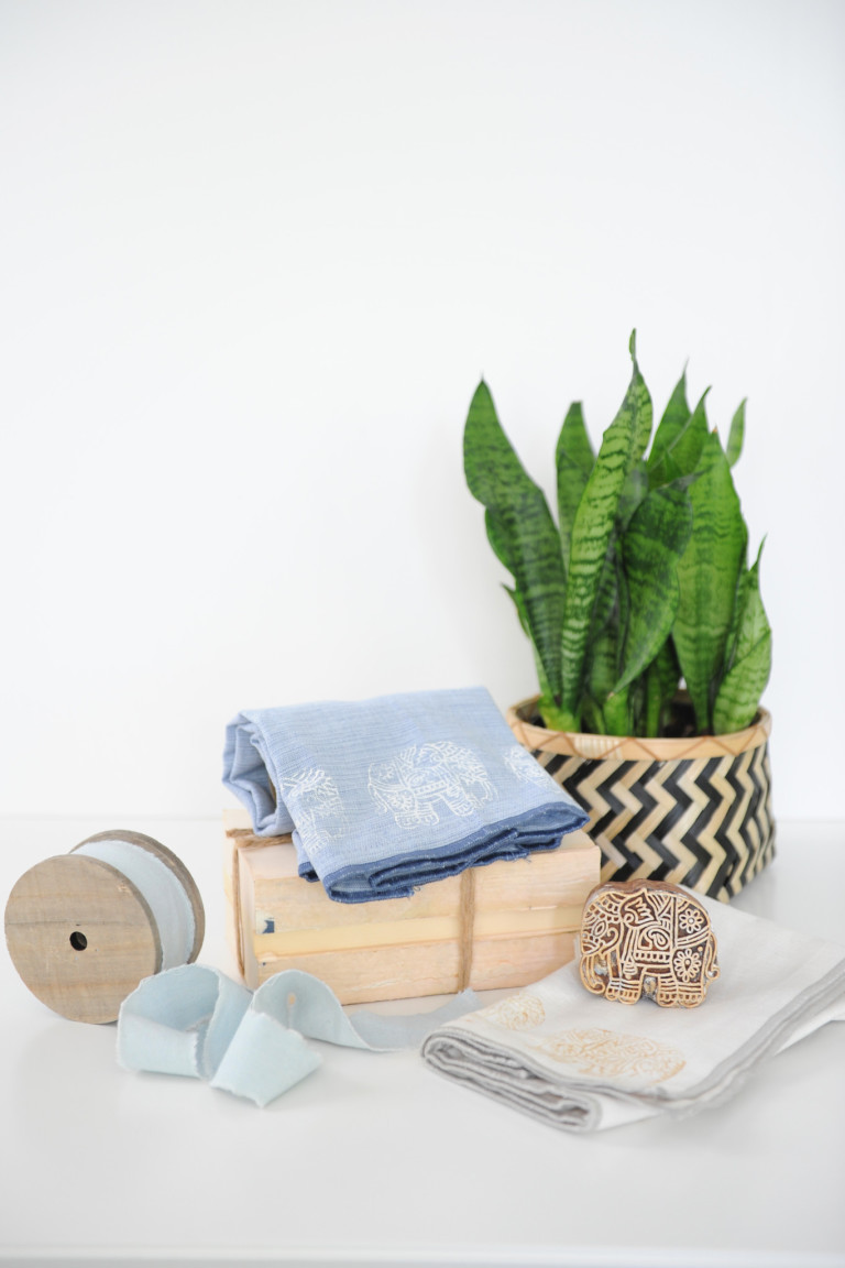 DIY Block Print Towels — Pink Peppermint Design