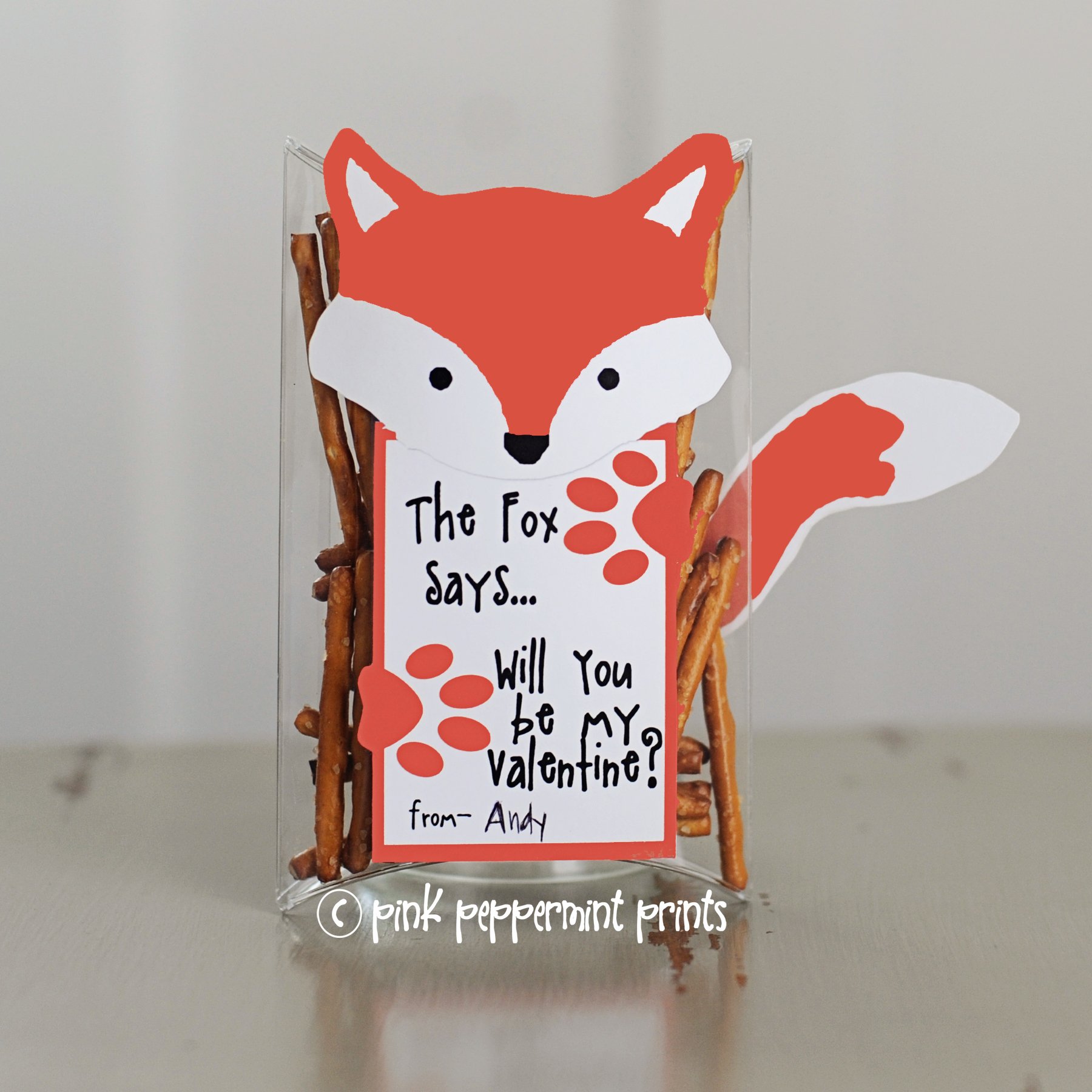 Free what does the fox say valentine printable