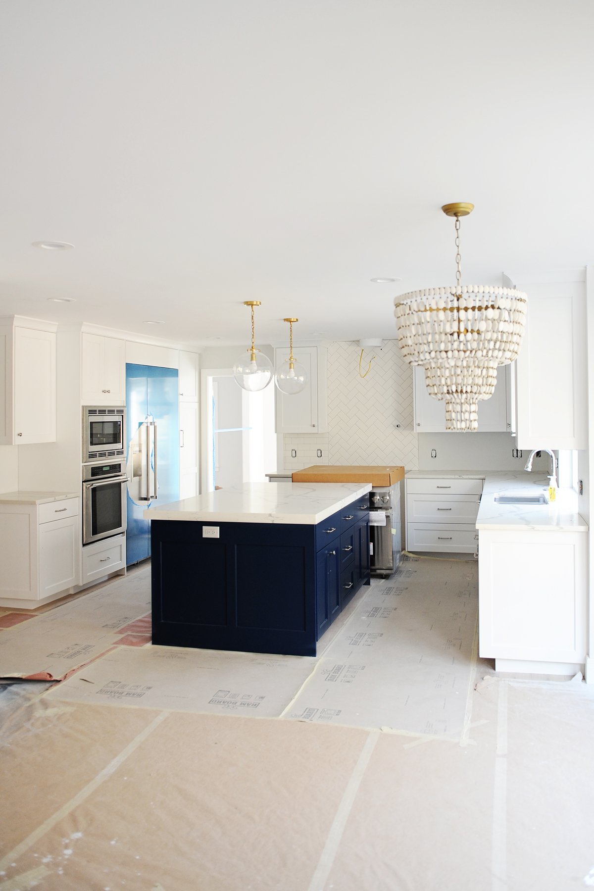 Navy blue kitchen island 2