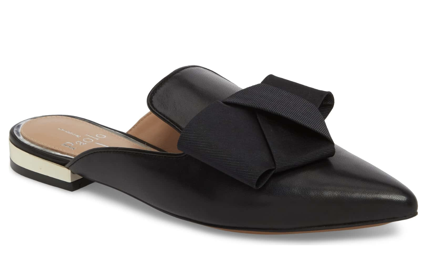 black bow mules