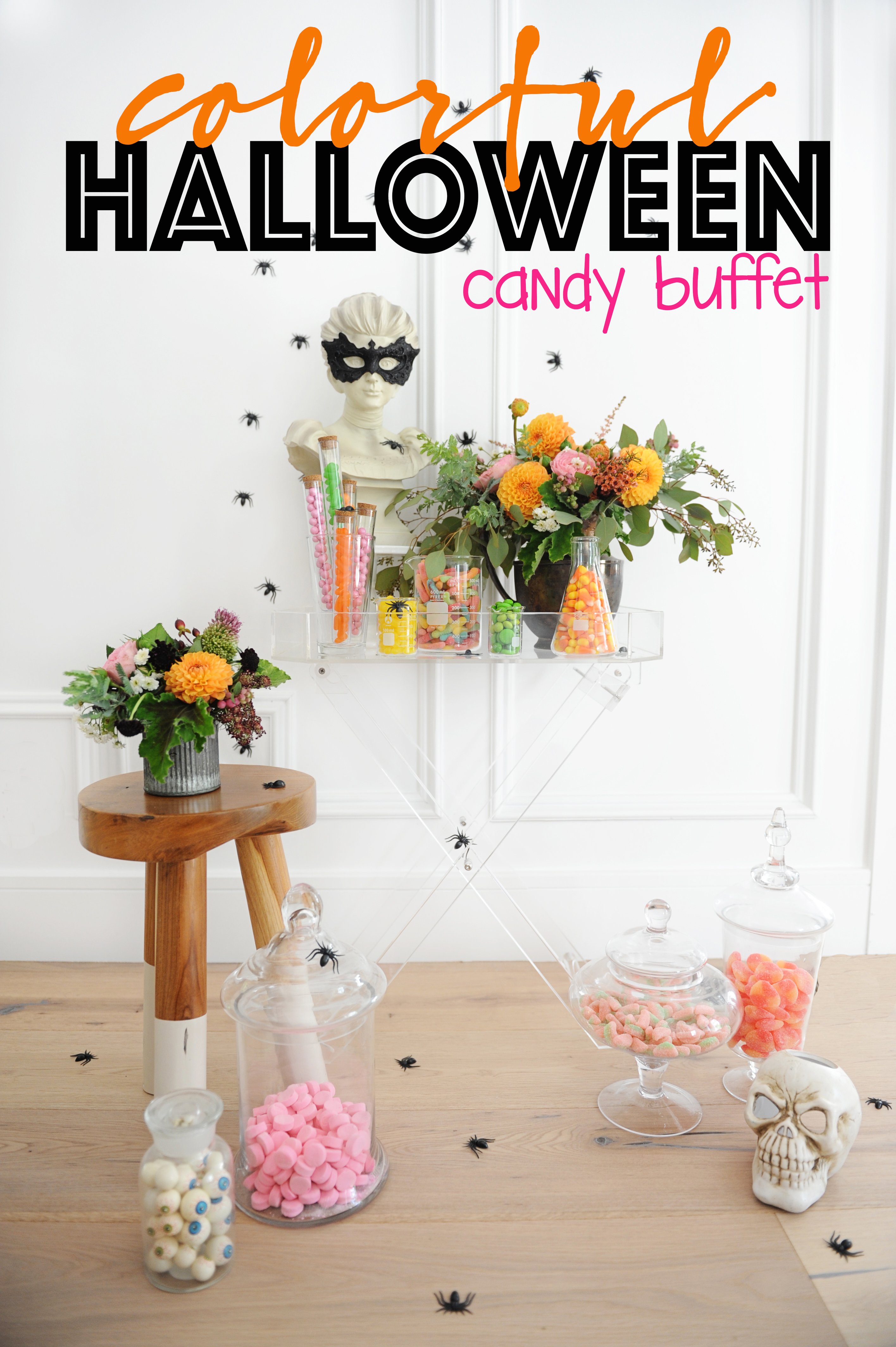 Colorful Halloween Party Candy Buffet Ideas — Pink Peppermint Design