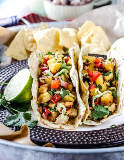Chili lime chicken tacos with grilled pineapple salsa 002