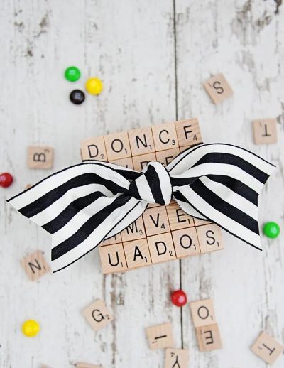DIY game night scrabble letter coasters