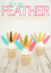 Diy feather cupcake toppers 4 with text