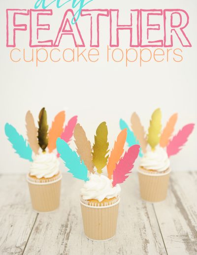 Diy feather cupcake toppers 4 with text