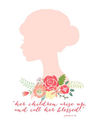 Mothers day silhouette print