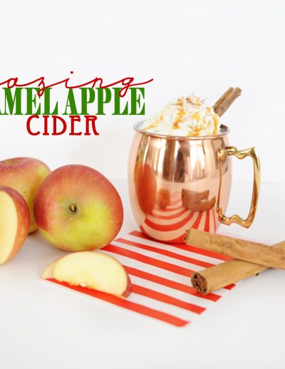 Caramel apple cider with text copy