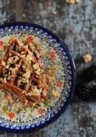 Delicious blueberry crumble waffles recipe