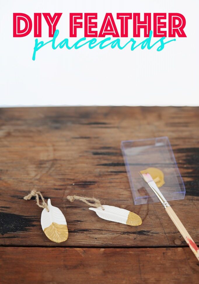 Diy feather placecards