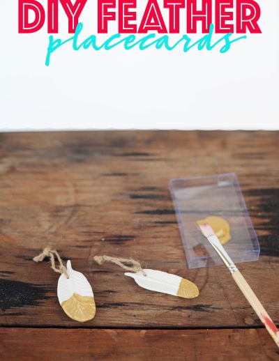 Diy feather placecards