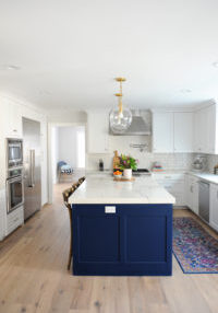 navy blue kitchen island