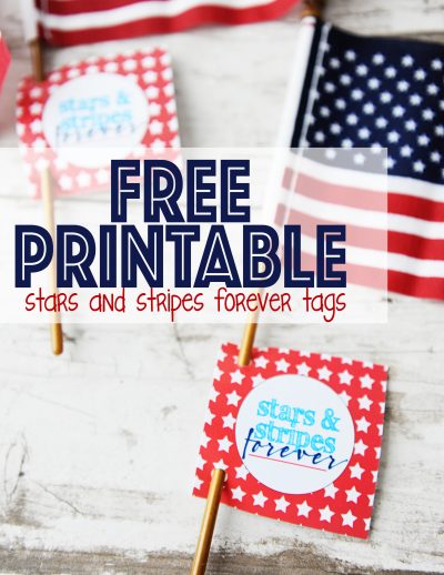 Stars and stripes forever tags with text